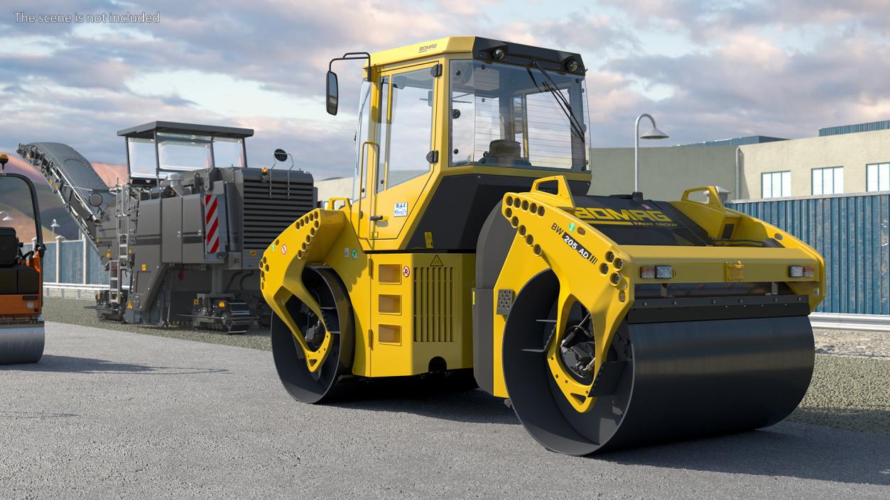 3D model Rigged Road Compactors Collection 6