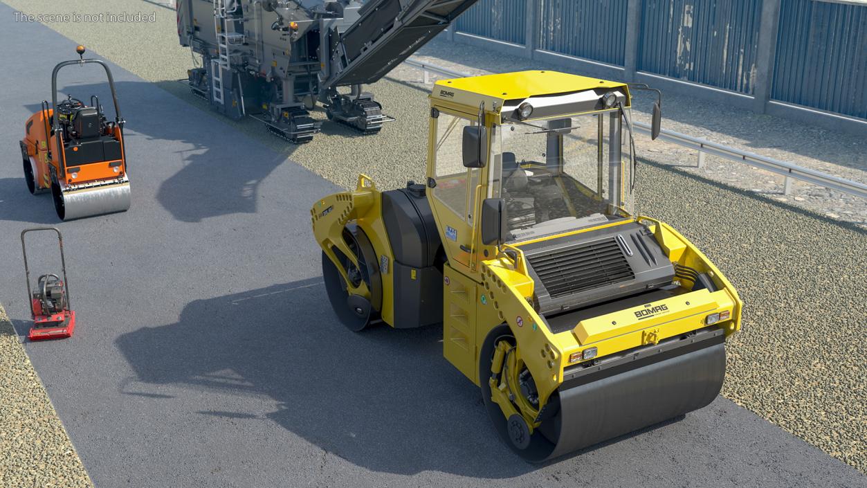 3D model Rigged Road Compactors Collection 6