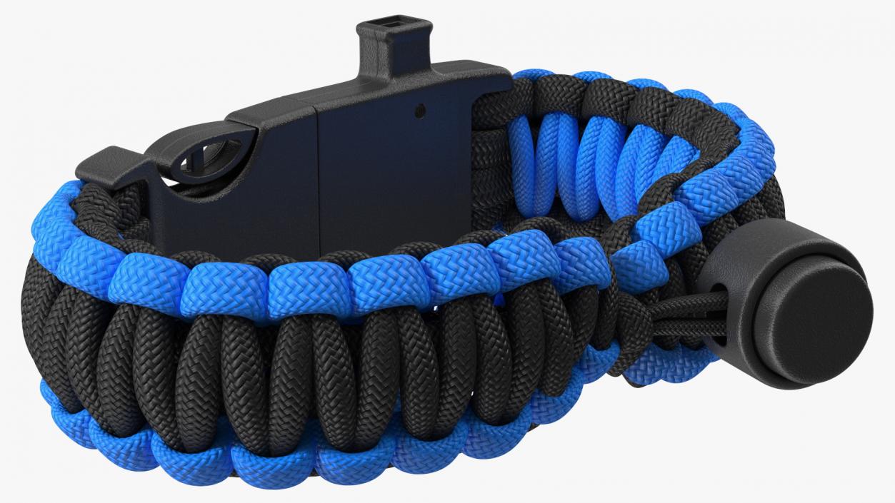 3D Paracord Survival Bracelet Blue