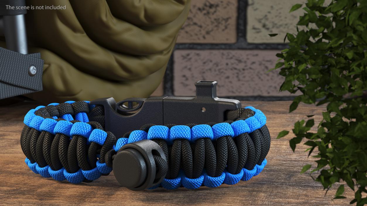 3D Paracord Survival Bracelet Blue