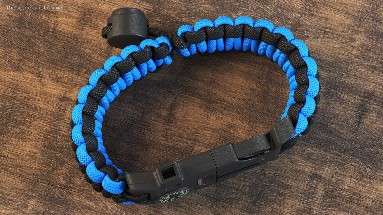 3D Paracord Survival Bracelet Blue