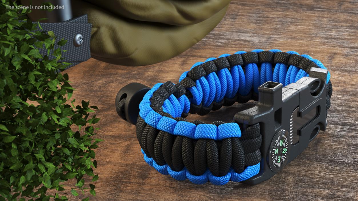 3D Paracord Survival Bracelet Blue