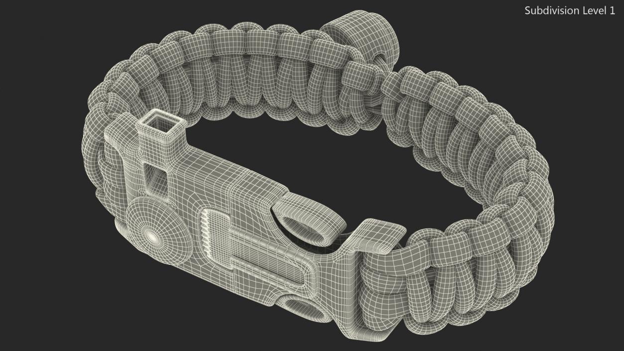 3D Paracord Survival Bracelet Blue