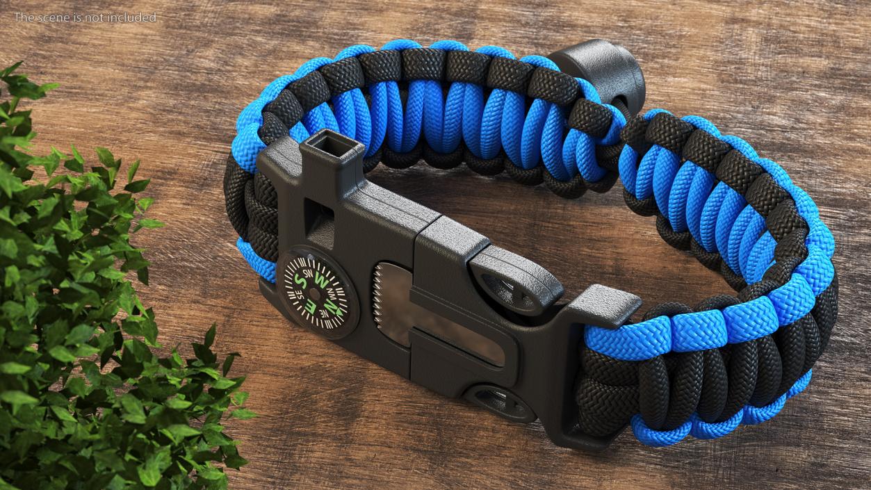 3D Paracord Survival Bracelet Blue