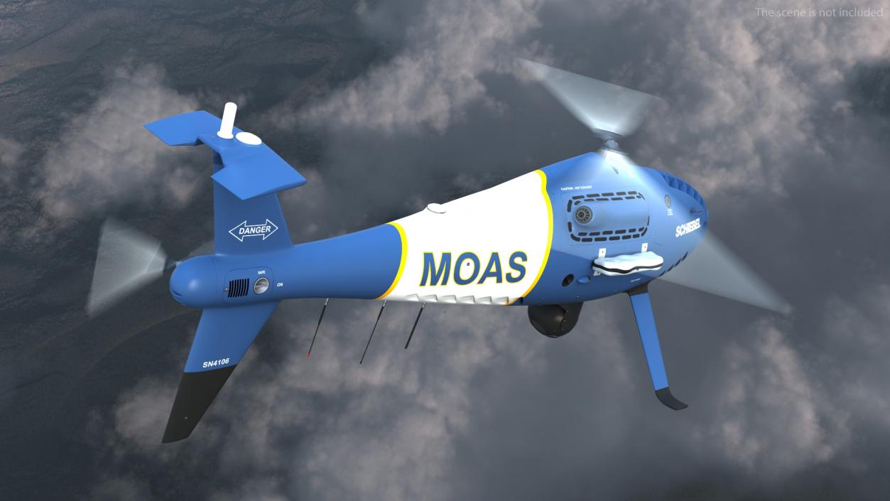 Schiebel Camcopter S100 UAV MOAS Rigged 3D model