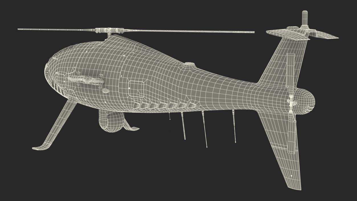 Schiebel Camcopter S100 UAV MOAS Rigged 3D model