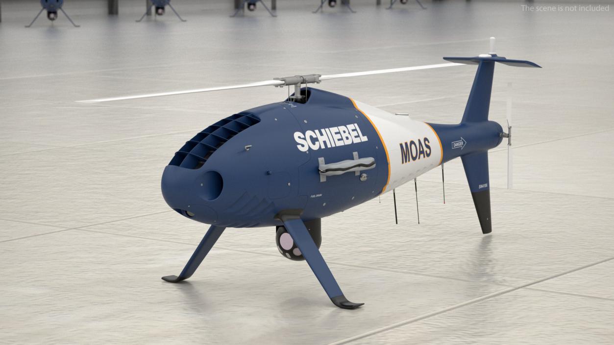 Schiebel Camcopter S100 UAV MOAS Rigged 3D model