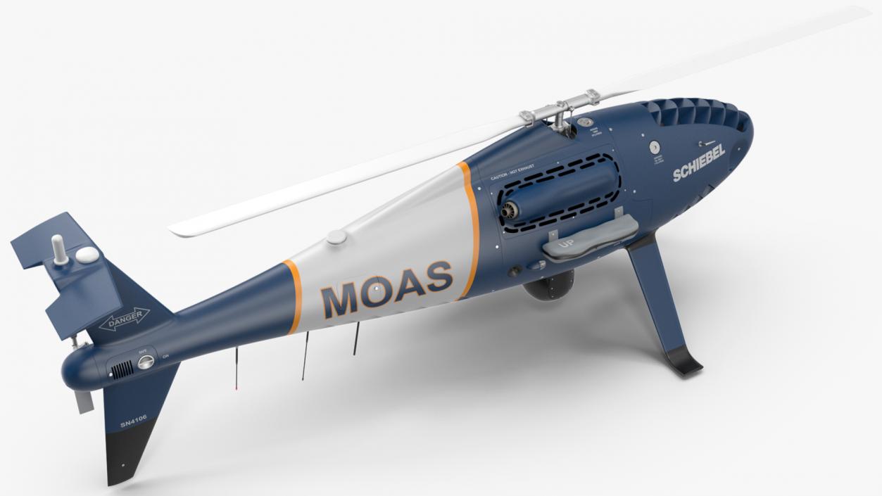 Schiebel Camcopter S100 UAV MOAS Rigged 3D model