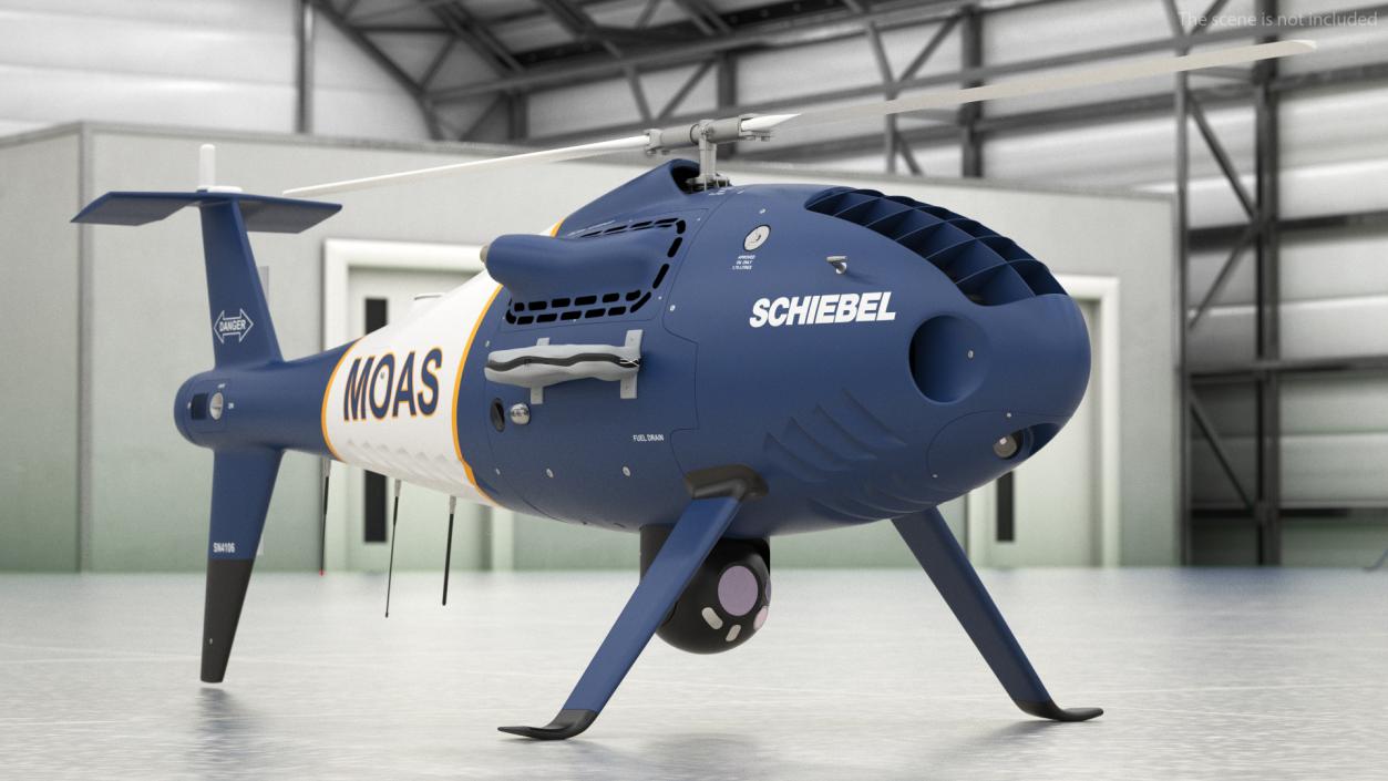 Schiebel Camcopter S100 UAV MOAS Rigged 3D model