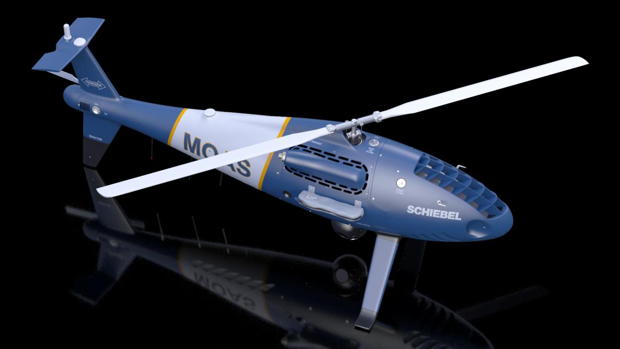 Schiebel Camcopter S100 UAV MOAS Rigged 3D model