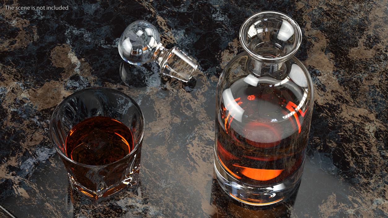 3D Direction Decanter with Whiskey