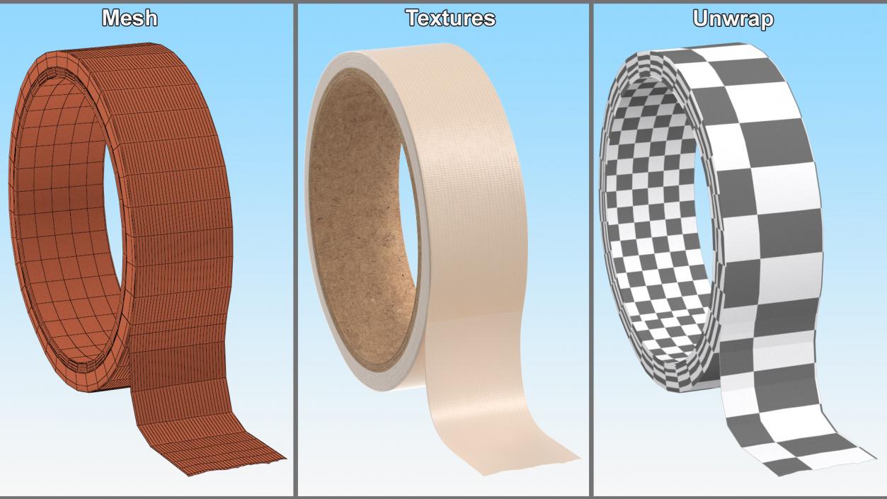 3D model Adhesive Tape Roll 2