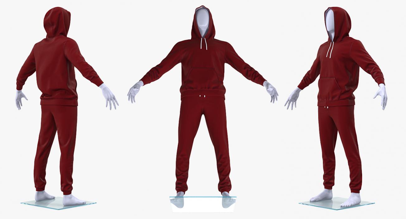 3D model Sportswear Suit Raised Hood on Mannequin