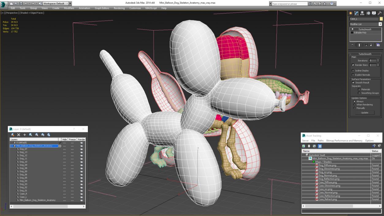 3D Mini Balloon Dog Skeleton Anatomy model