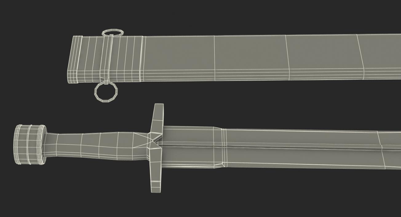 3D model Greek Xiphos Sword with Sheath