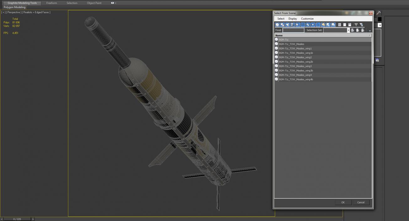 BGM 71c TOW Missile 3D model