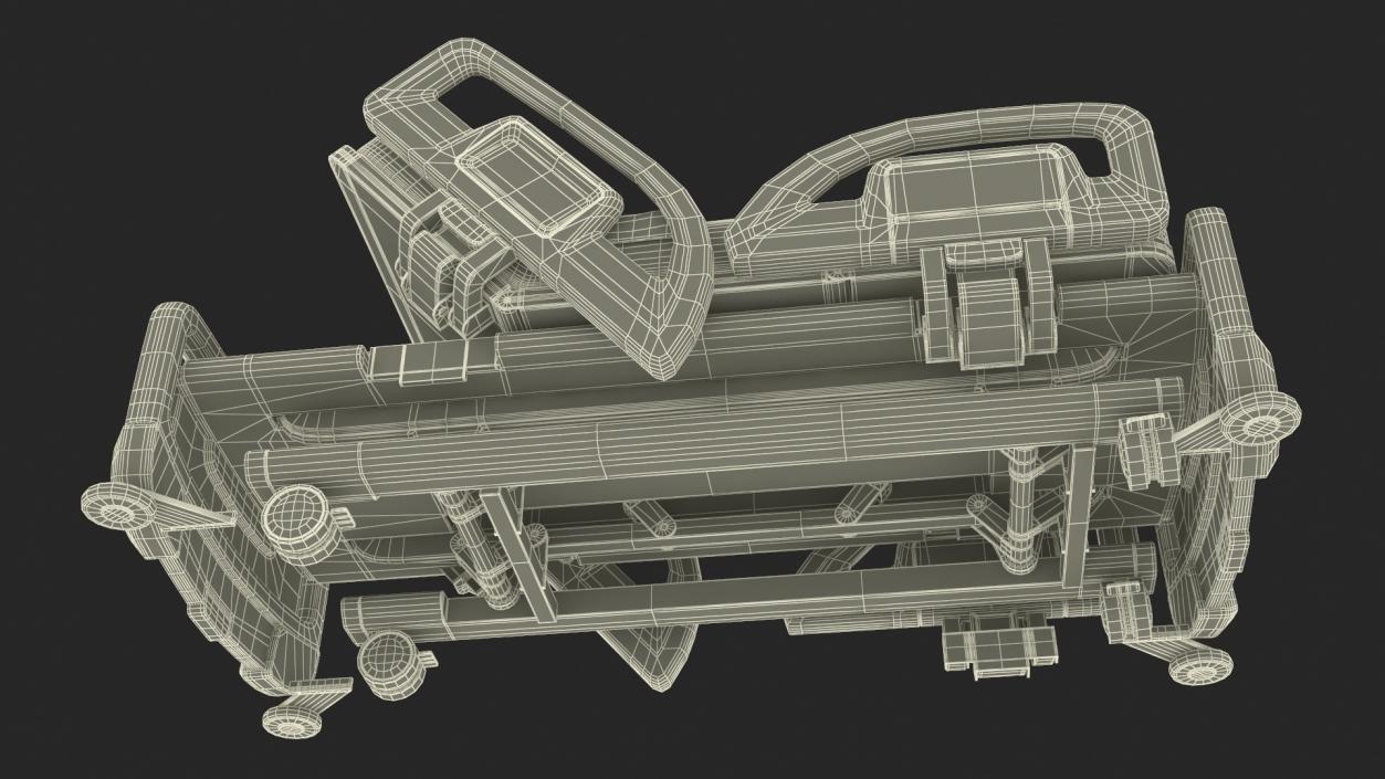 3D model Smart Hospital Bed Off State Rigged