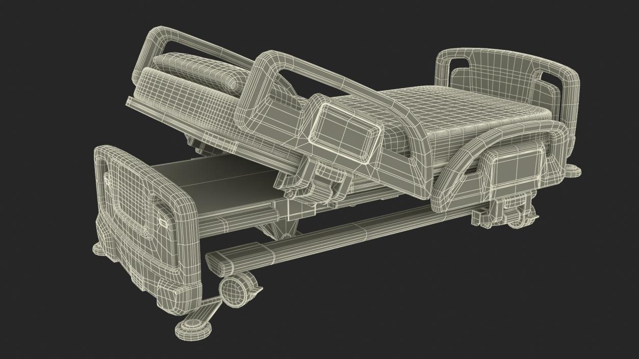 3D model Smart Hospital Bed Off State Rigged