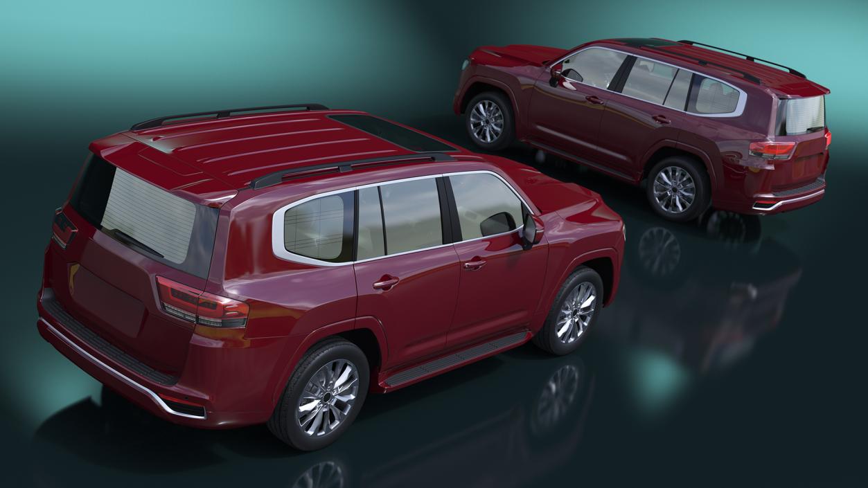 3D Red SUV Simplified model