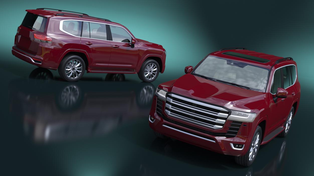 3D Red SUV Simplified model