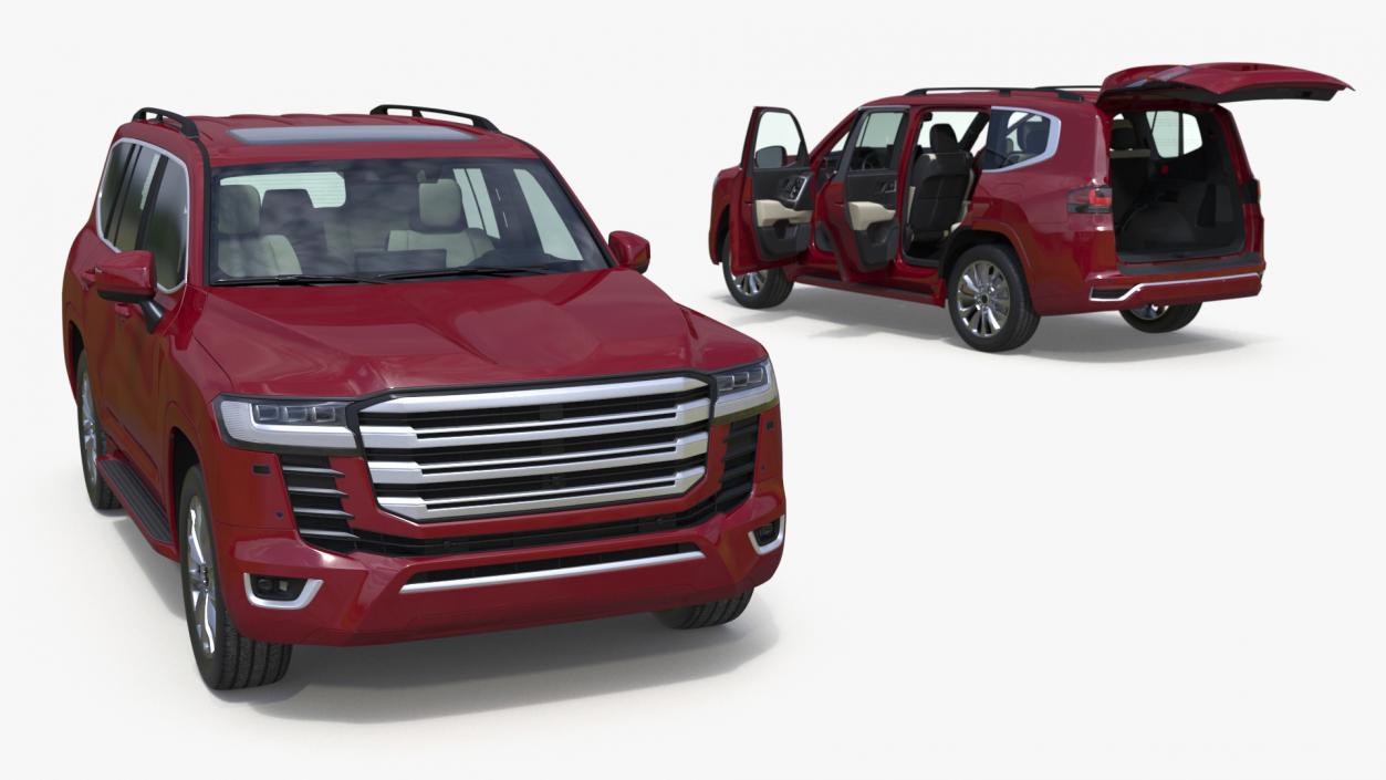 3D Red SUV Simplified model