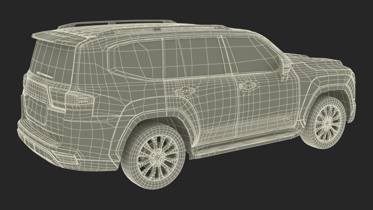 3D Red SUV Simplified model