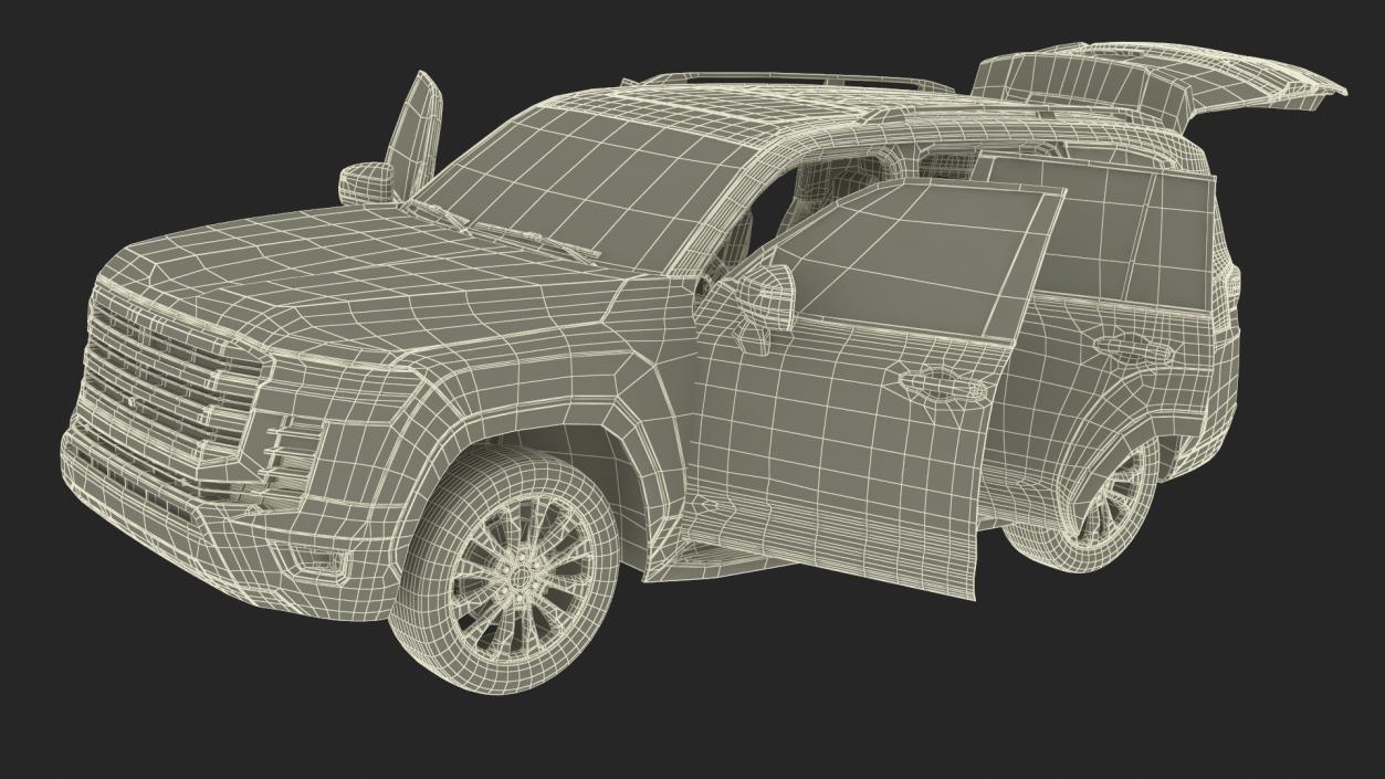 3D Red SUV Simplified model