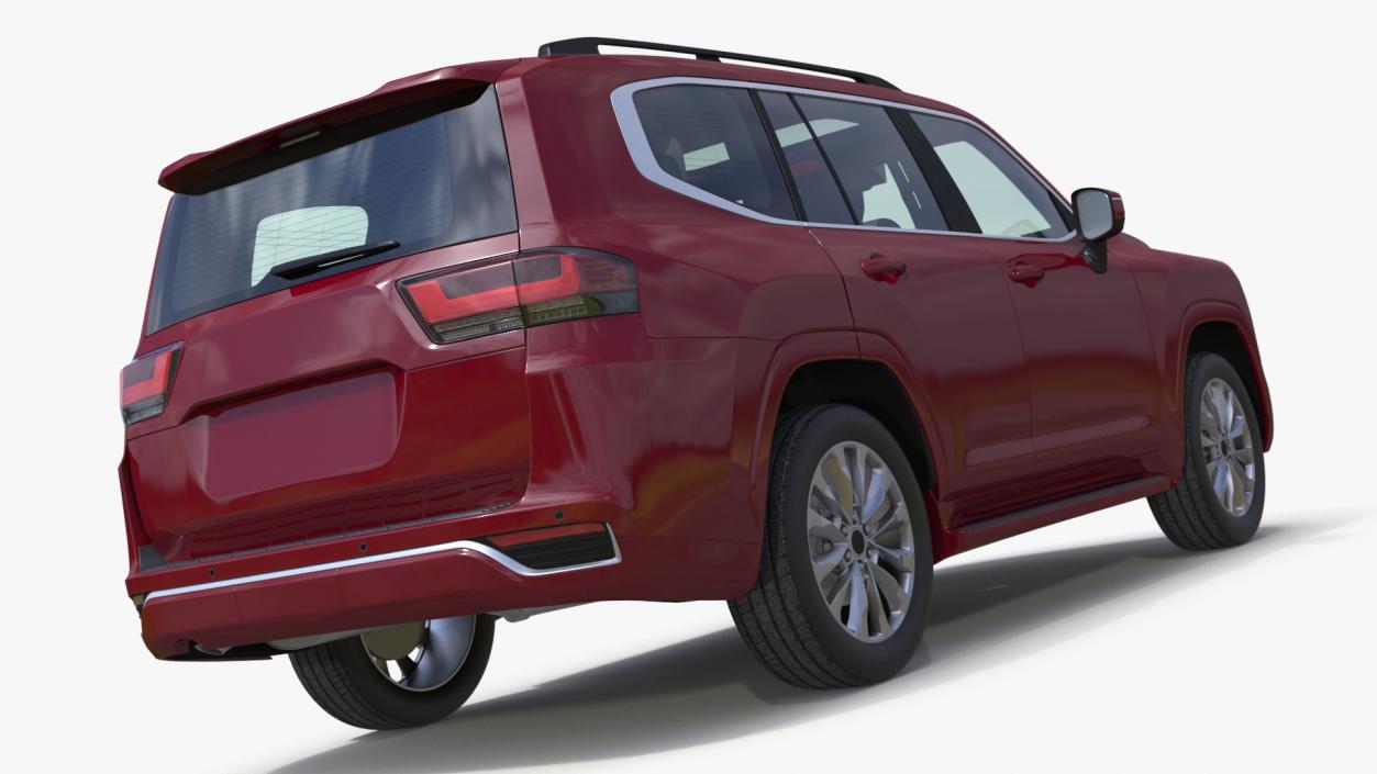 3D Red SUV Simplified model