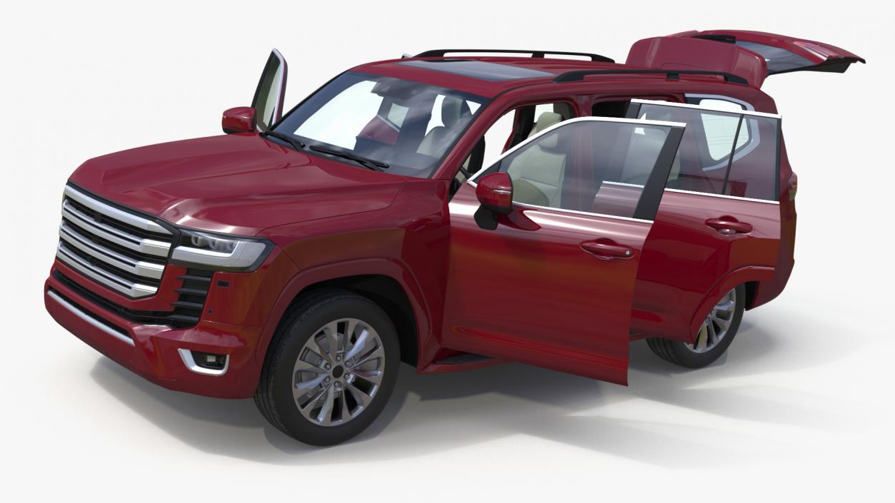 3D Red SUV Simplified model