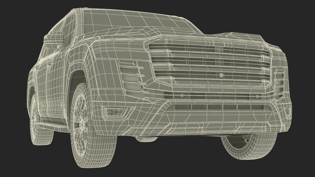 3D Red SUV Simplified model