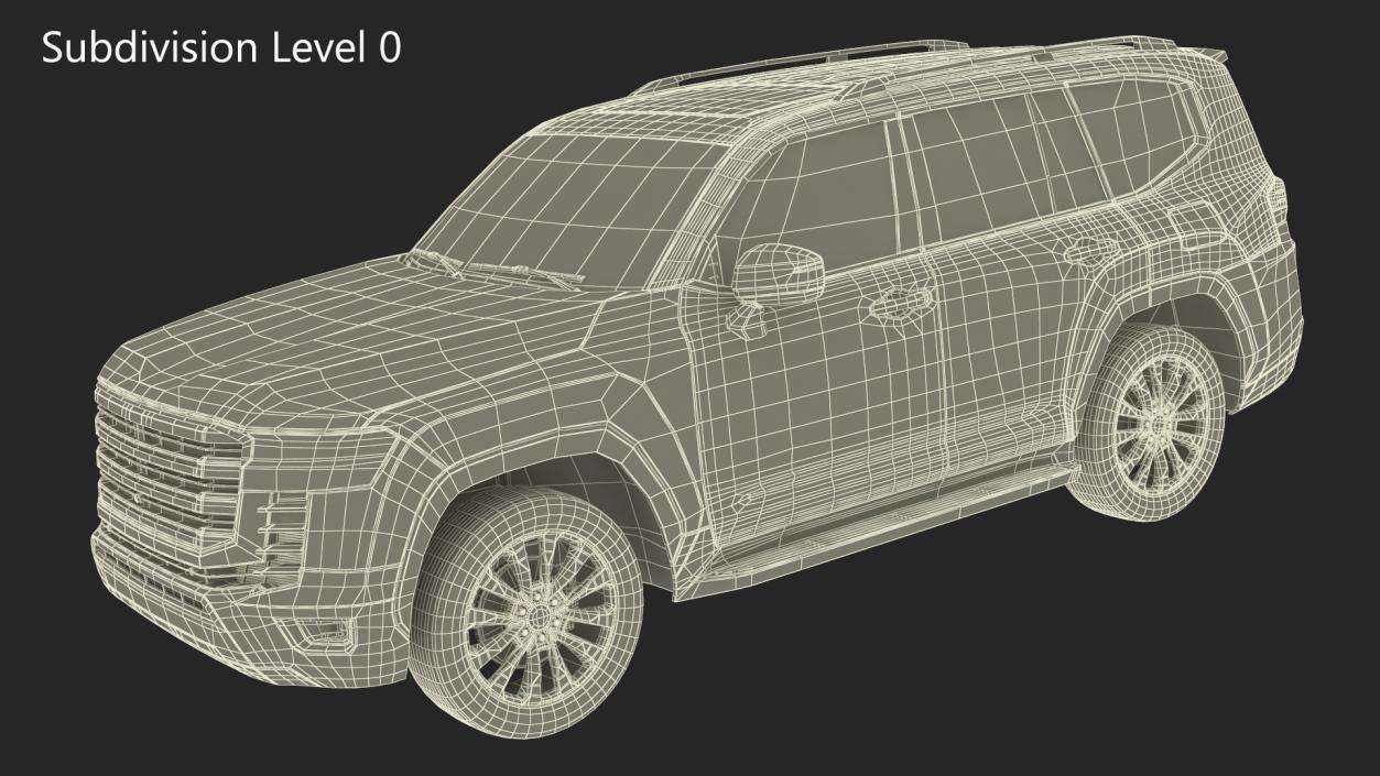 3D Red SUV Simplified model