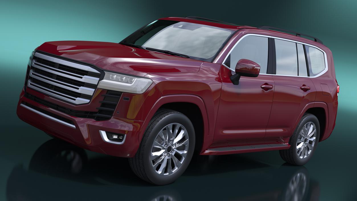 3D Red SUV Simplified model