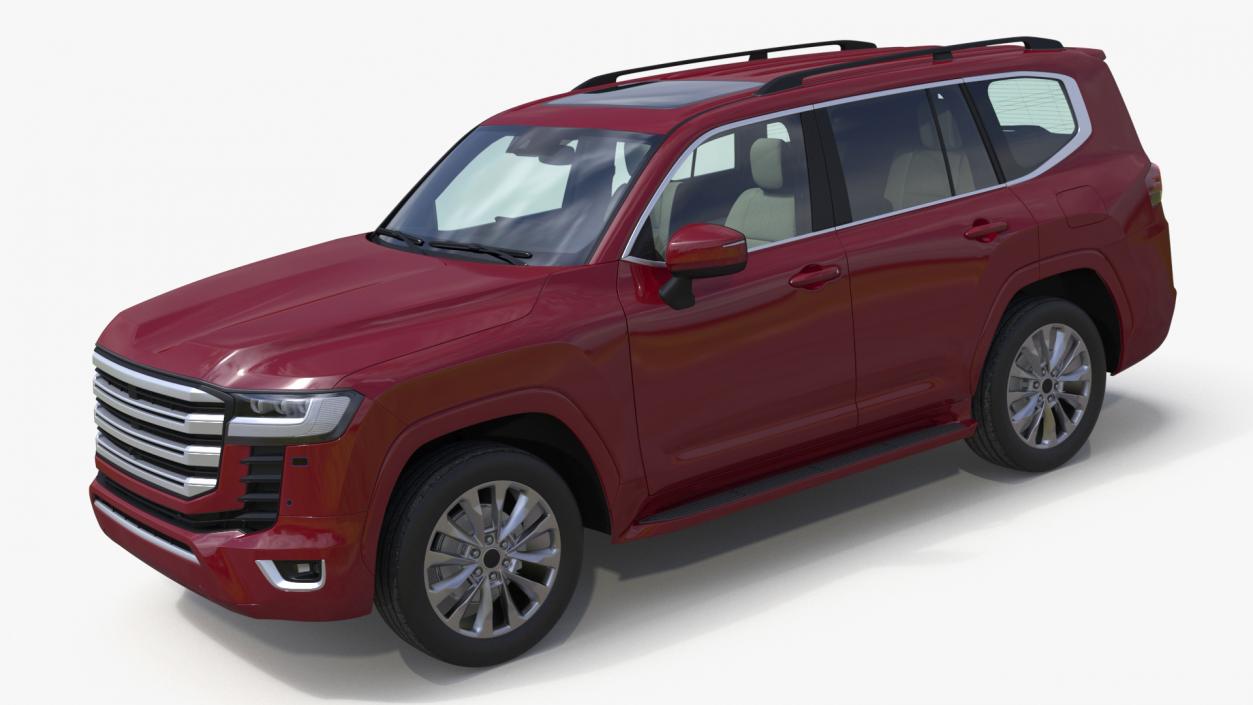 3D Red SUV Simplified model