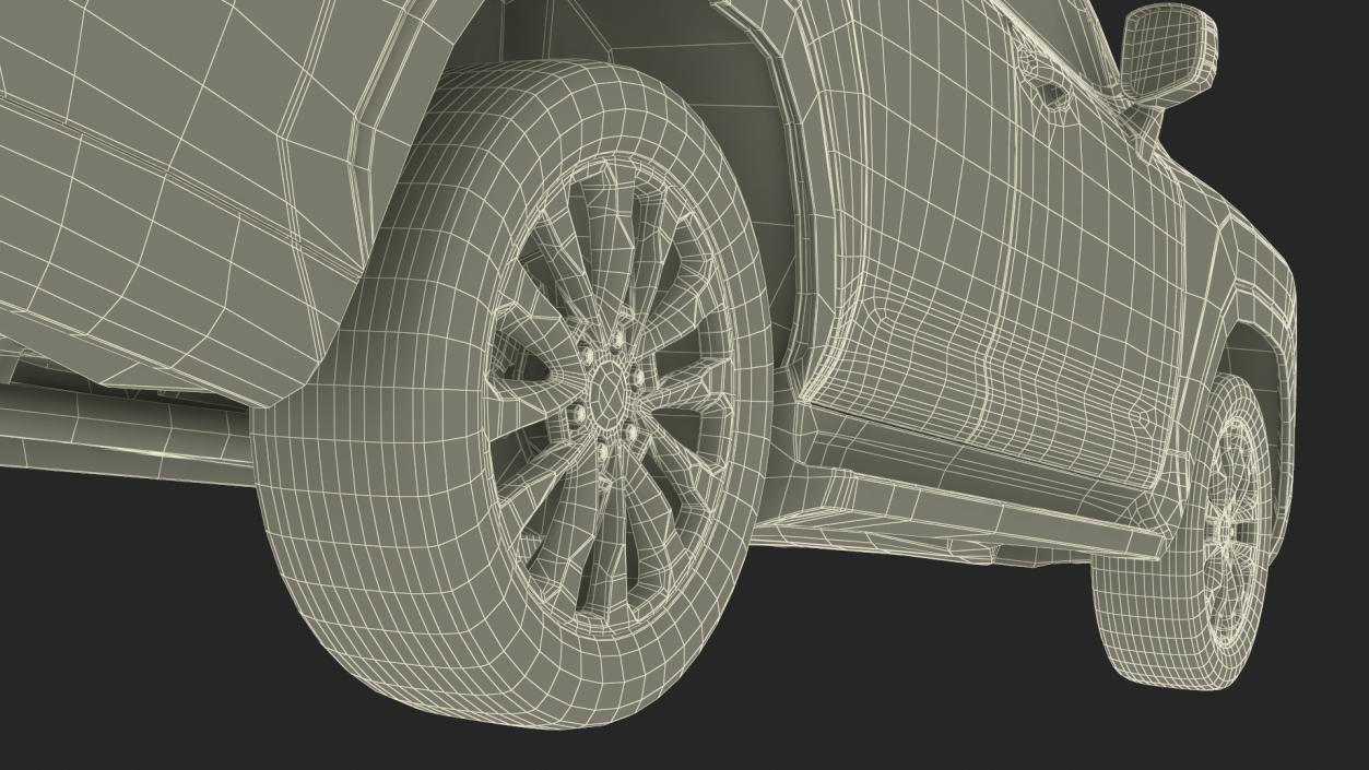 3D Red SUV Simplified model