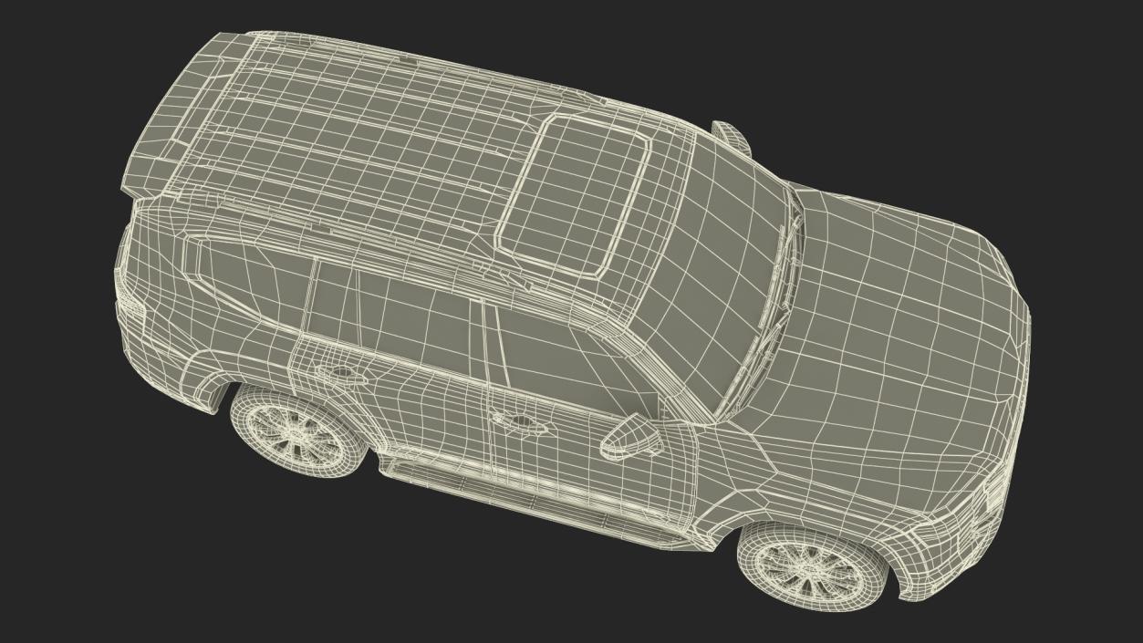 3D Red SUV Simplified model