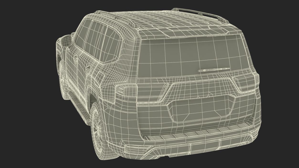 3D Red SUV Simplified model