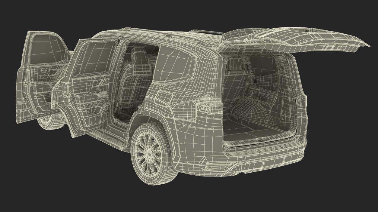 3D Red SUV Simplified model