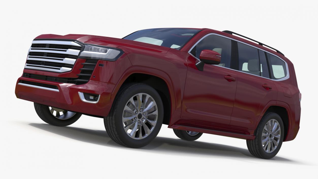 3D Red SUV Simplified model