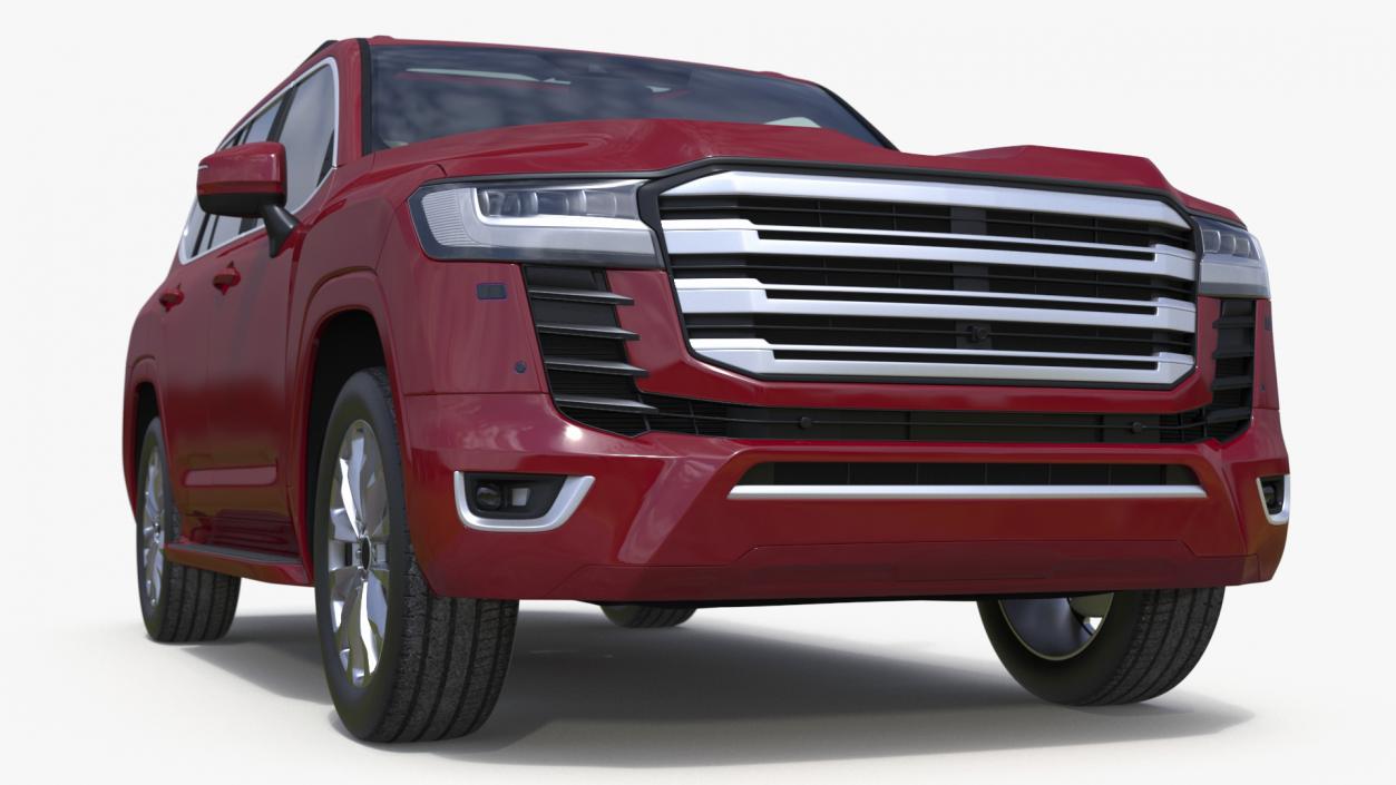 3D Red SUV Simplified model