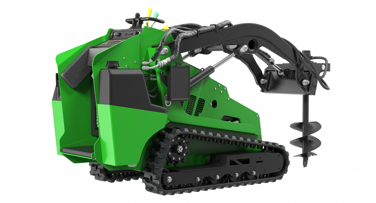 3D Mini Skid Steer Loader with Auger model