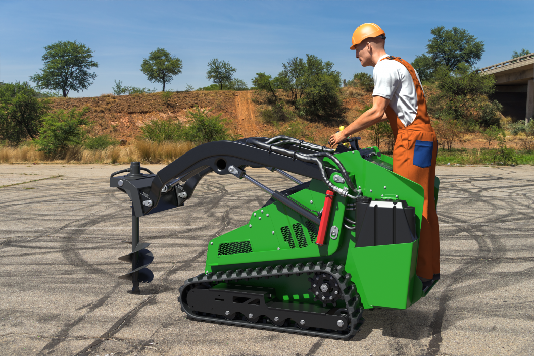 3D Mini Skid Steer Loader with Auger model