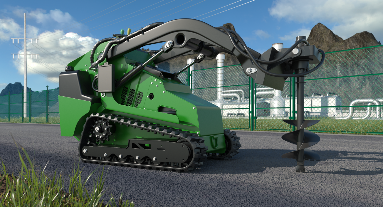 3D Mini Skid Steer Loader with Auger model