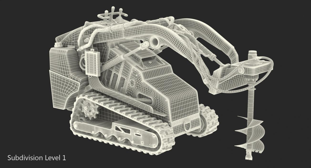 3D Mini Skid Steer Loader with Auger model