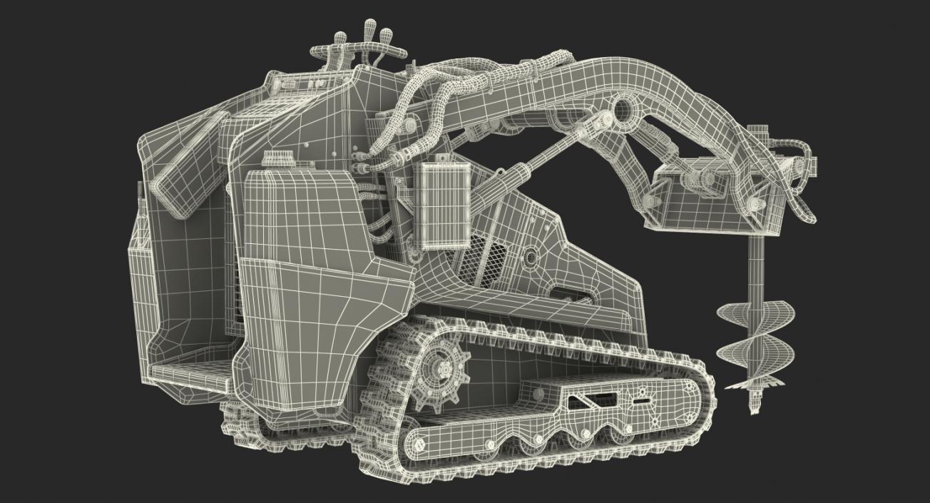 3D Mini Skid Steer Loader with Auger model