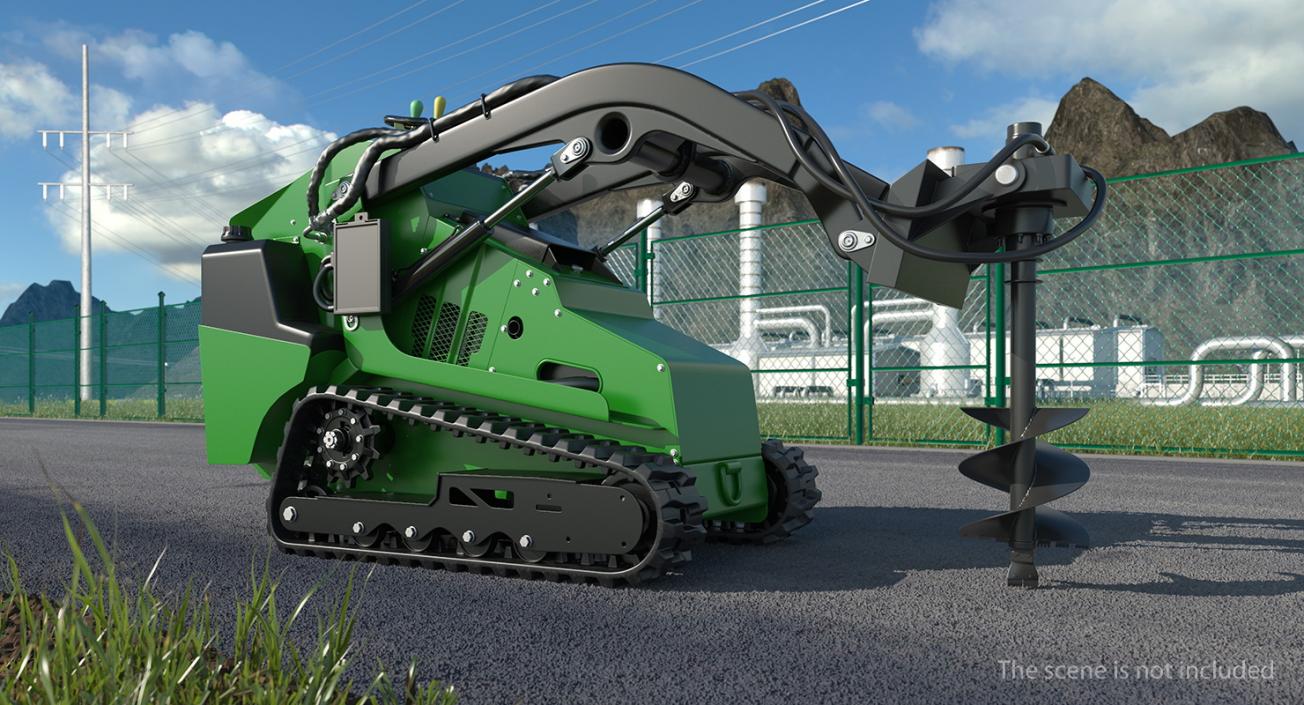 3D Mini Skid Steer Loader with Auger model