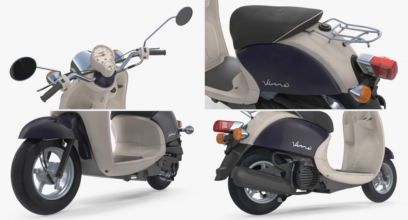 3D Scooter Motorcycle Yamaha Vino Classic 2017 model