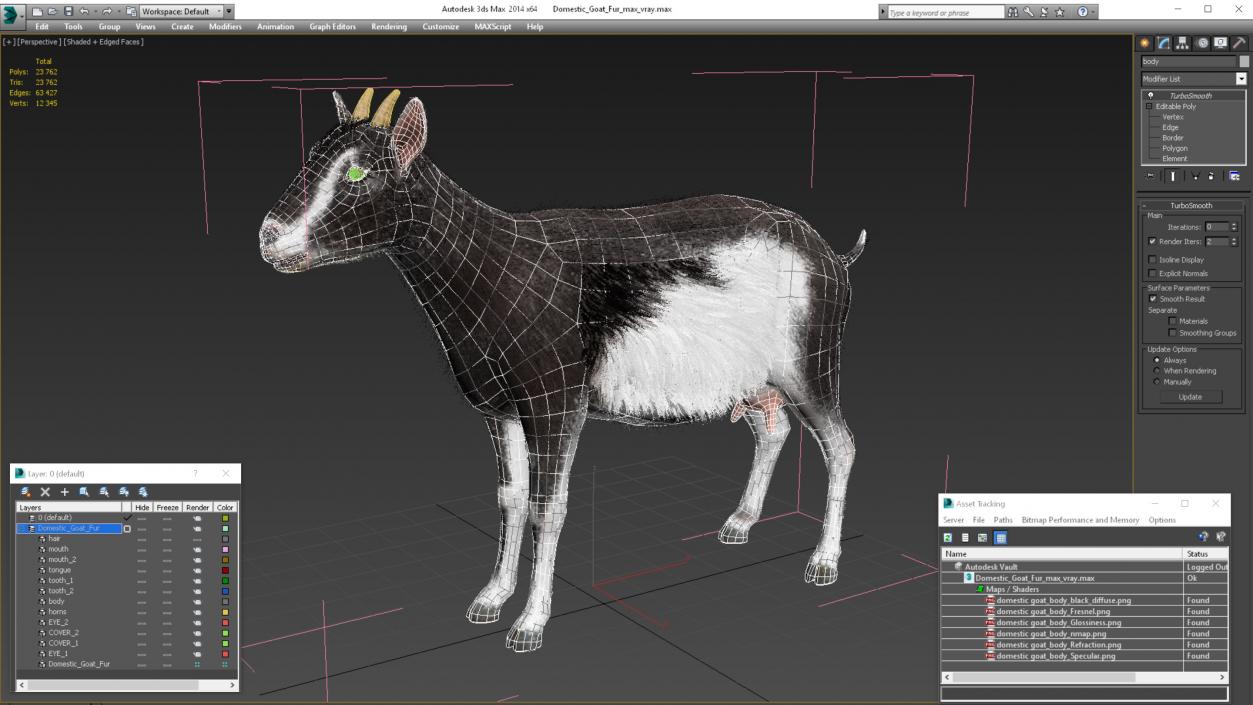 Domestic Goat Fur 3D