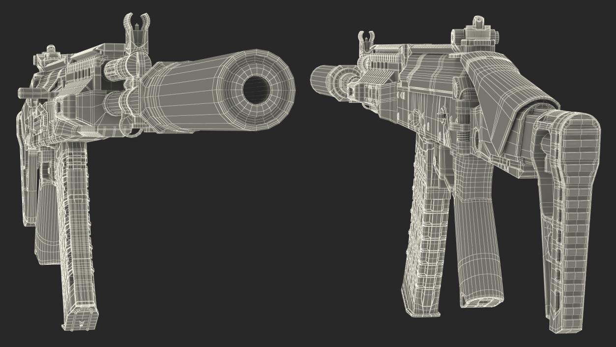 Silenced Kalashnikov Firearm AK-12 3D model