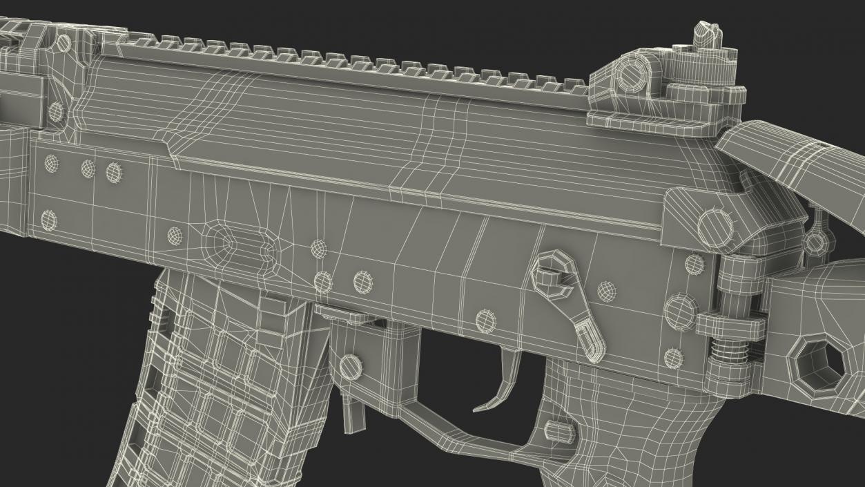 Silenced Kalashnikov Firearm AK-12 3D model