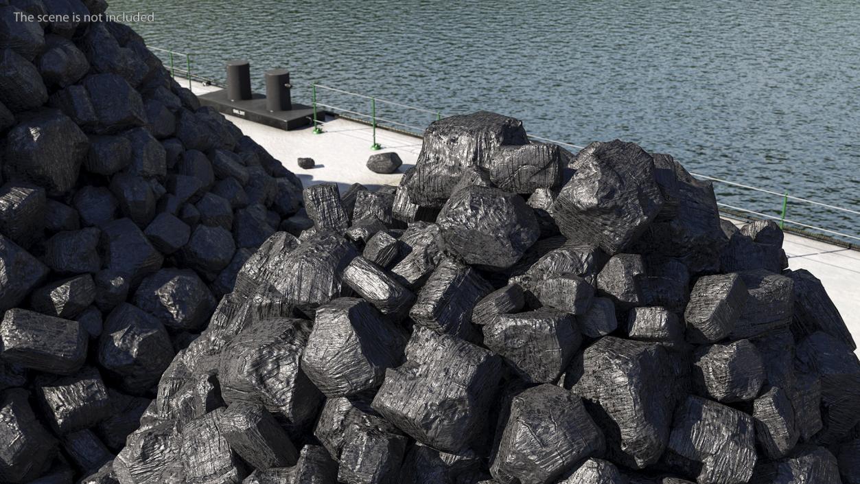 3D model Pontoon Barge Loaded Coal